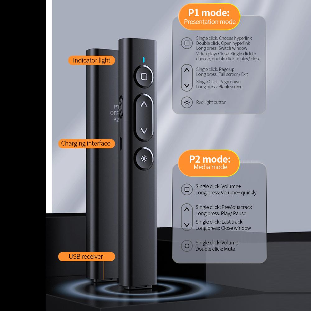 Điều khiển từ xa Không dây PPT Clicker Rộng Đa phương tiện Trình chiếu từ xa
