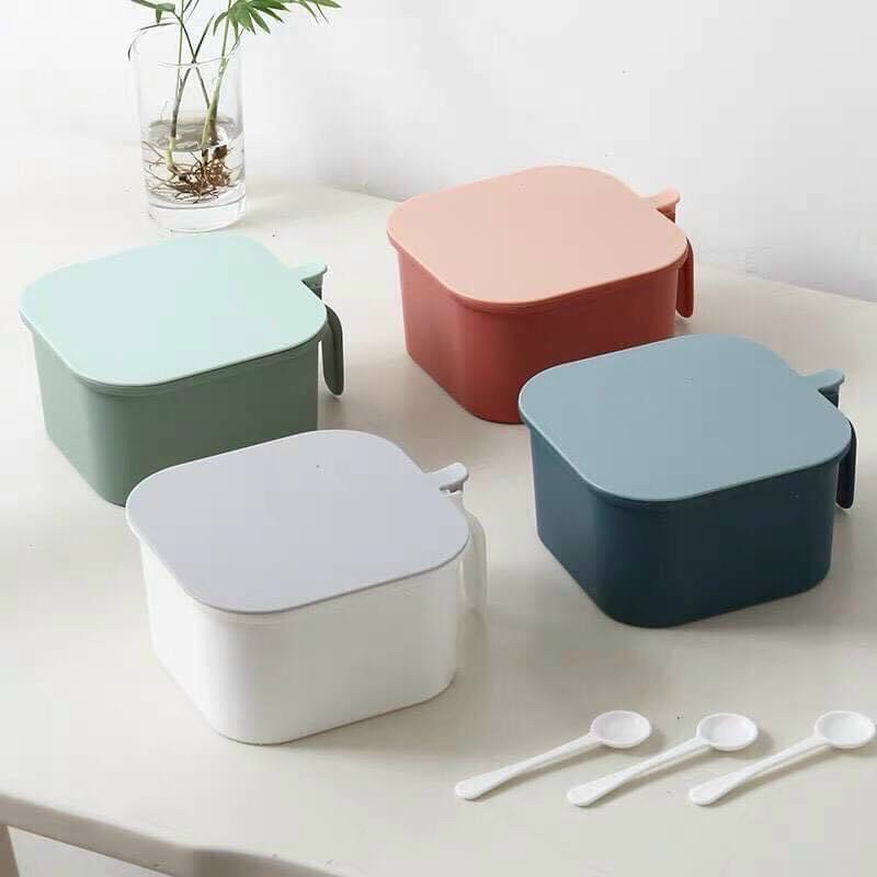 Hộp đụng gia vị 4 ngăn có nắp đậy - Henrysa