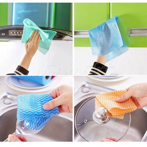 Cuộn 50 miếng khăn lau đa năng bằng vải không dệt