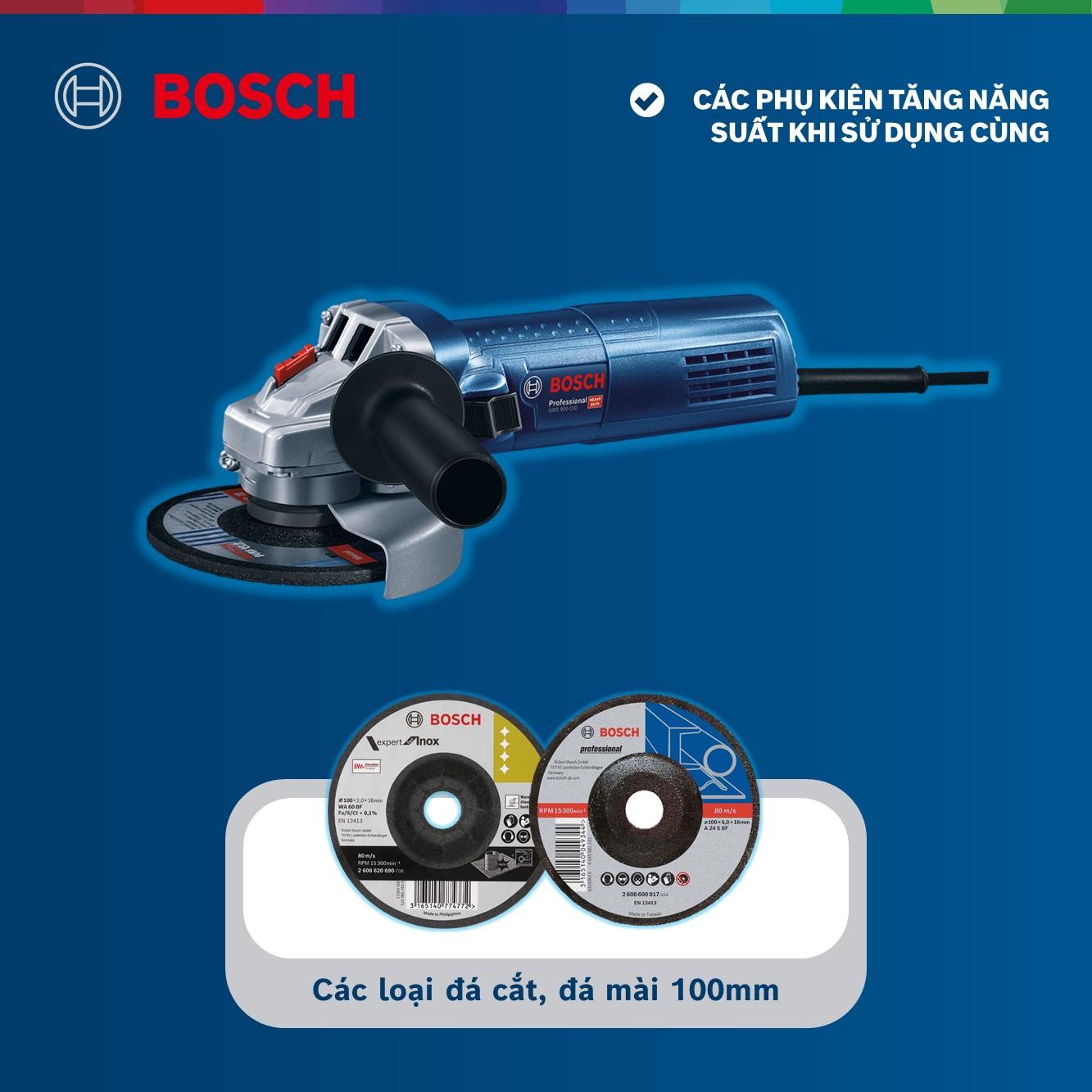 Máy mài góc Bosch GWS 900-100 (Hộp giấy) 900W