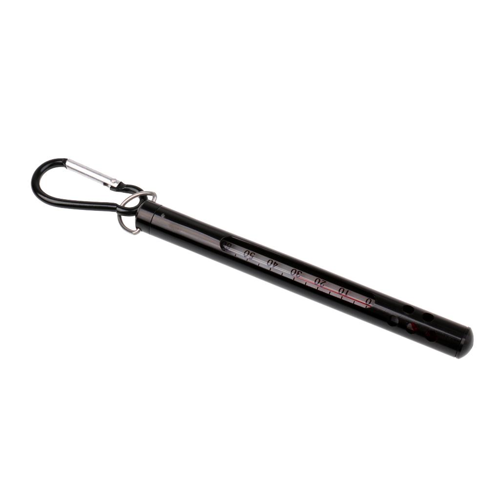 Metal Glass Fly Fishing Thermometer Stream Water Thermometer Black
