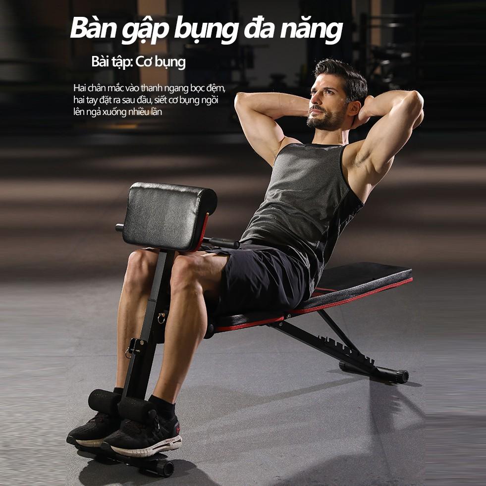 SP5001ghế tập gym tập tạ 4 trong1có thể gấp gọn đa chức năng dùng tại nhà ghế băng tập thể thao dụng cụ thể hình tạ đẩy