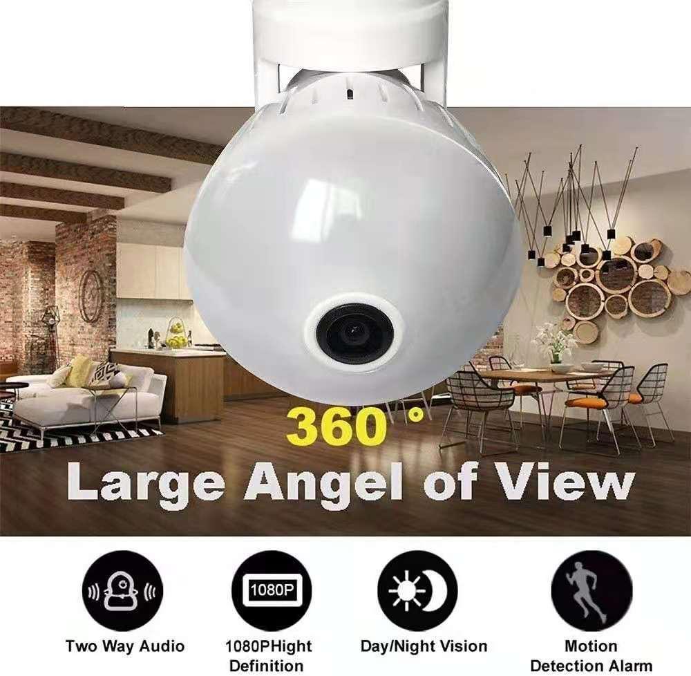 5MP Super HD V380 APP Chế độ xem toàn cảnh 360 độ Camera VR IP Liên lạc nội bộ không dây PTZ Màn hình trẻ em Báo động an ninh gia đình Bóng đèn cảm biến máy ảnh Kích thước: 2MP