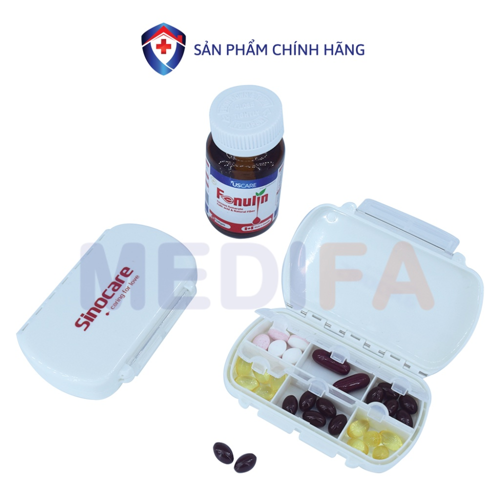 Hộp chia thuốc, tiện lợi 6 ngăn thiết kế thời trang