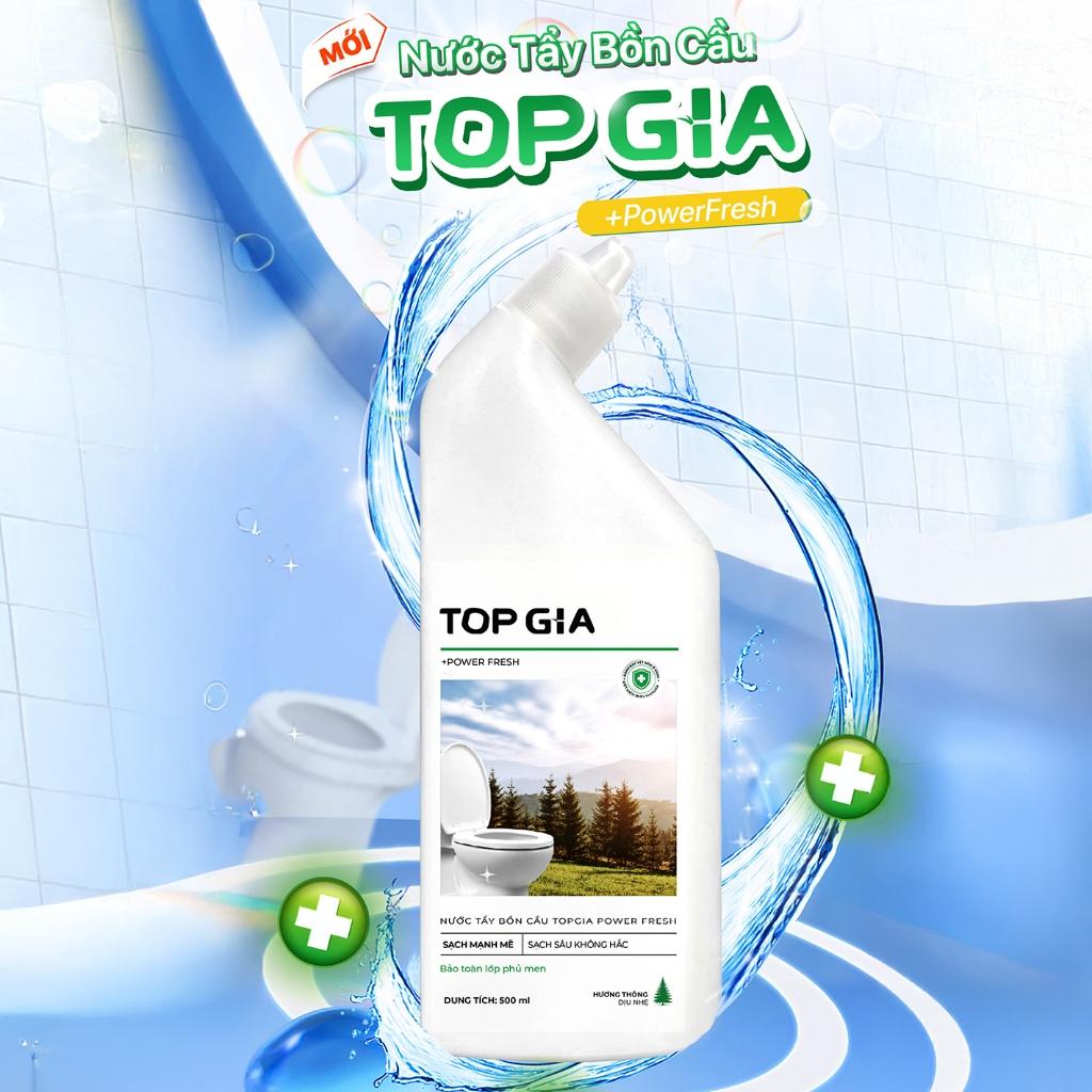 Combo 4 chai tẩy rửa bồn cầu TopGia 500ml, kháng khuẩn, khử mùi hôi, tẩy sạch vết bẩn hiệu quả