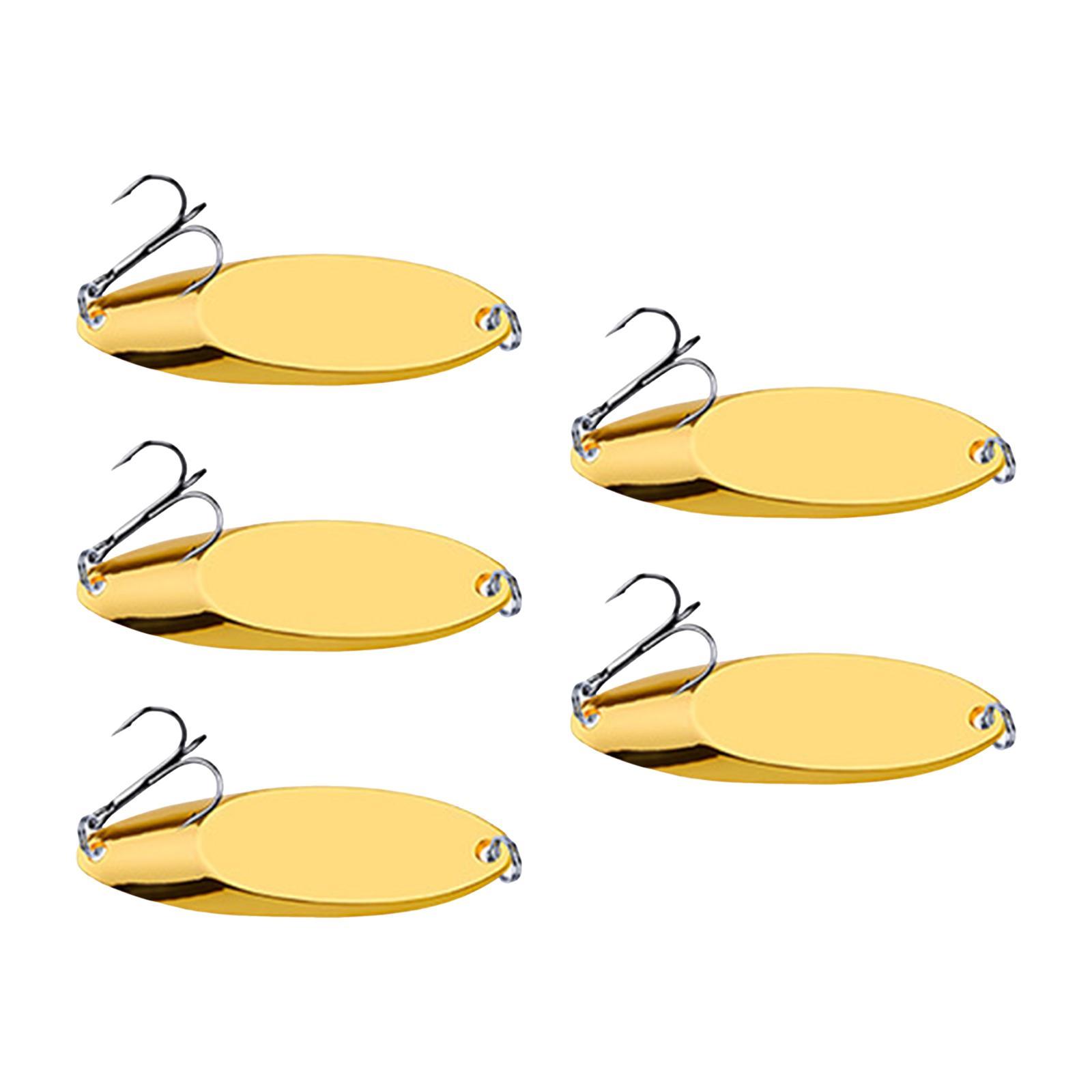 5 Pieces Fishing Spoons Lures Spinnerbaits Hooks Bass Baits and Lures