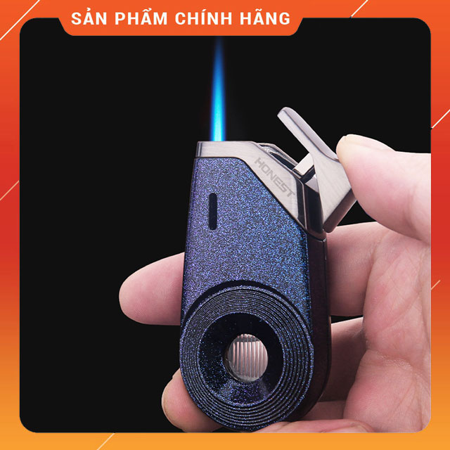 Hộp Quẹt Bật Lửa Gas Honest BCZ-797 Khò 1 Tia Kiêm Con Quay Spinner Có Thể Nhìn Thấy Lượng Gas Bên Trong- Nhiều Màu