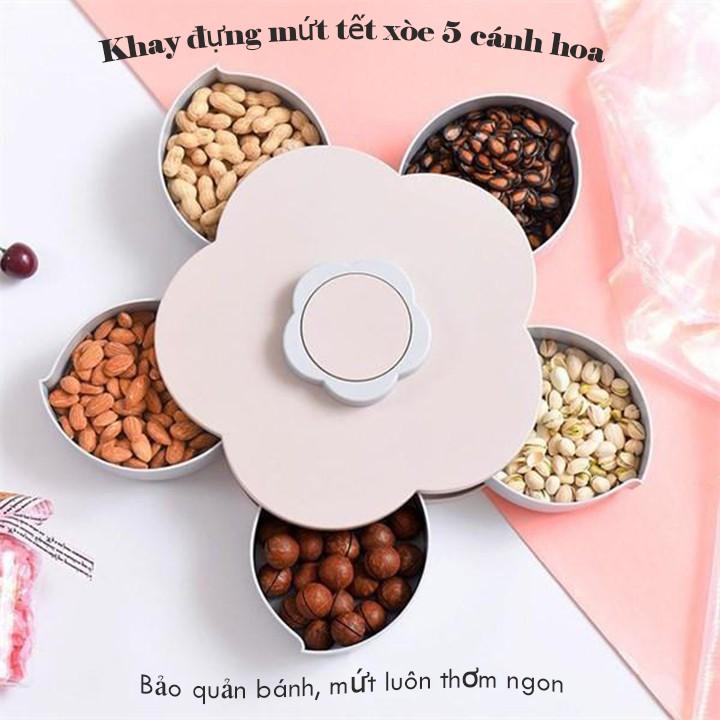 Khay đựng mứt xòe 5 cánh