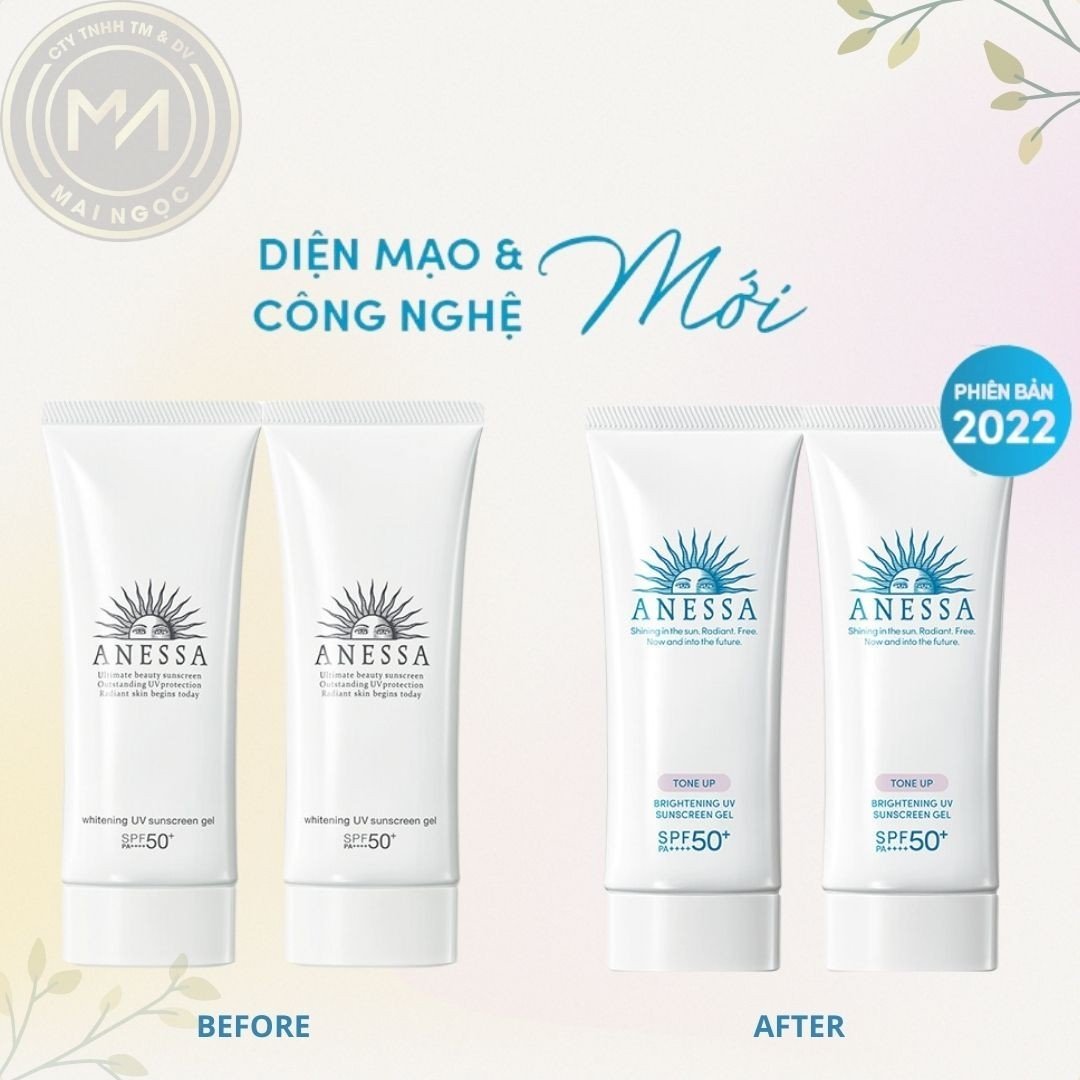 Kem chống nắng dạng gel dưỡng sáng nâng tông & hiệu chỉnh sắc da Anessa Brightening UV Sunscreen Gel SPF50+ PA++++ 90g