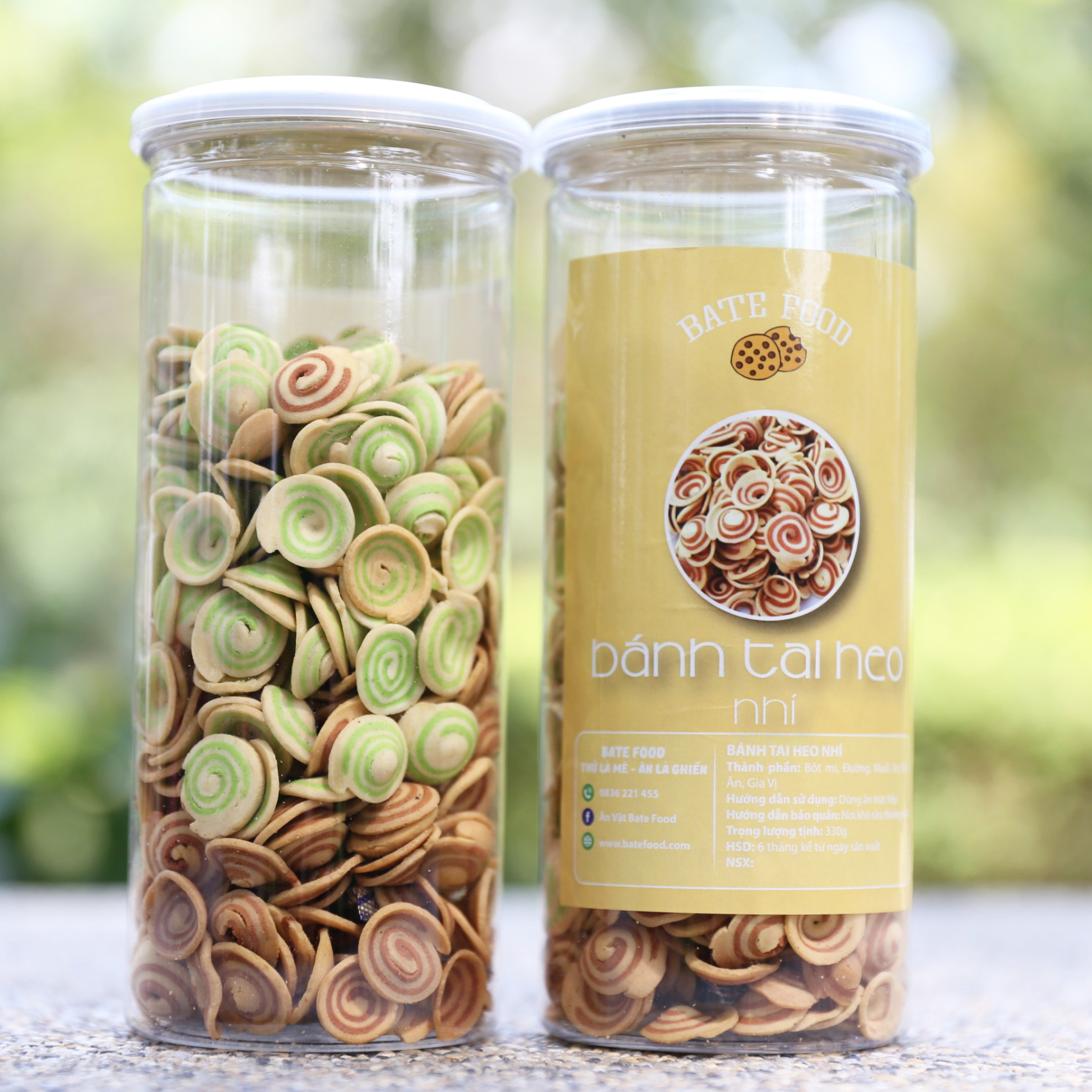 Bánh Tai Heo Nhí Mix Vị Truyền Thống & Trà Xanh 330g