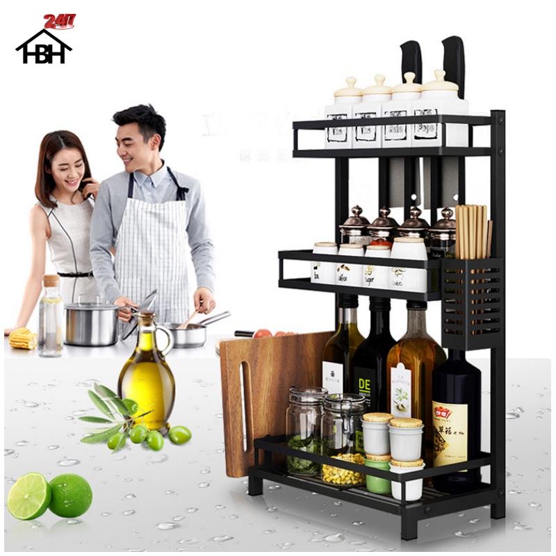 Kệ gia vị chữ E cao cấp bằng thép carbon chống gỉ, chống xước, kệ đựng chai lọ gia vị đa năng, sang trọng