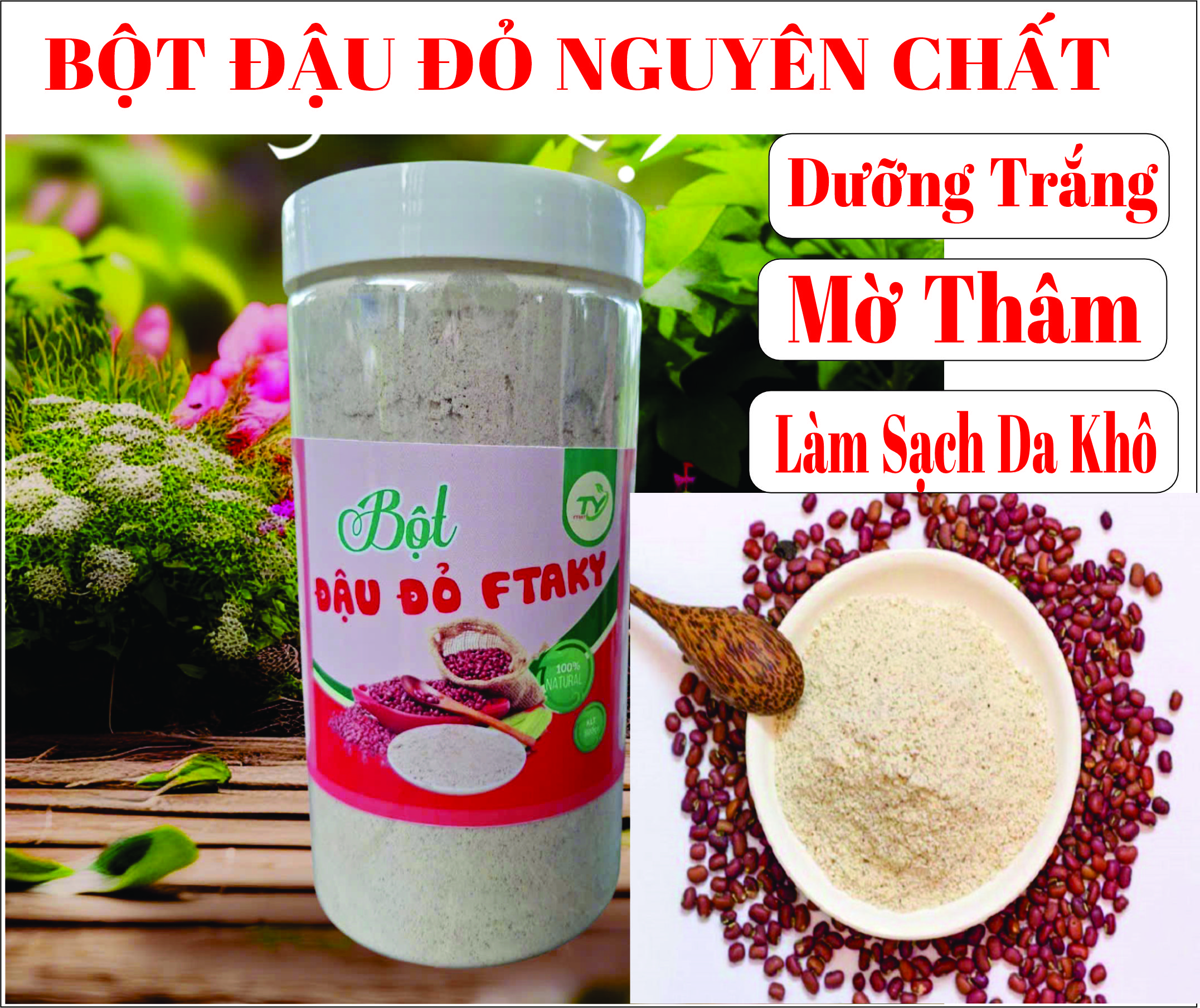Bột Đậu Đỏ Đắp Mặt, Bột Đậu Đỏ Tắm Trắng, Tẩy Tế Bào Chết