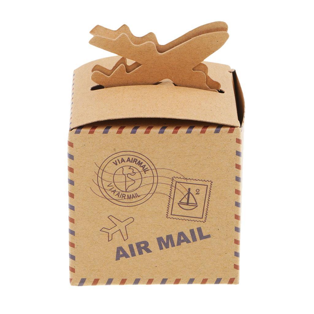 50Pcs European Vintage Airplane Candy Box Wedding Candy Packaging Boxes Gift