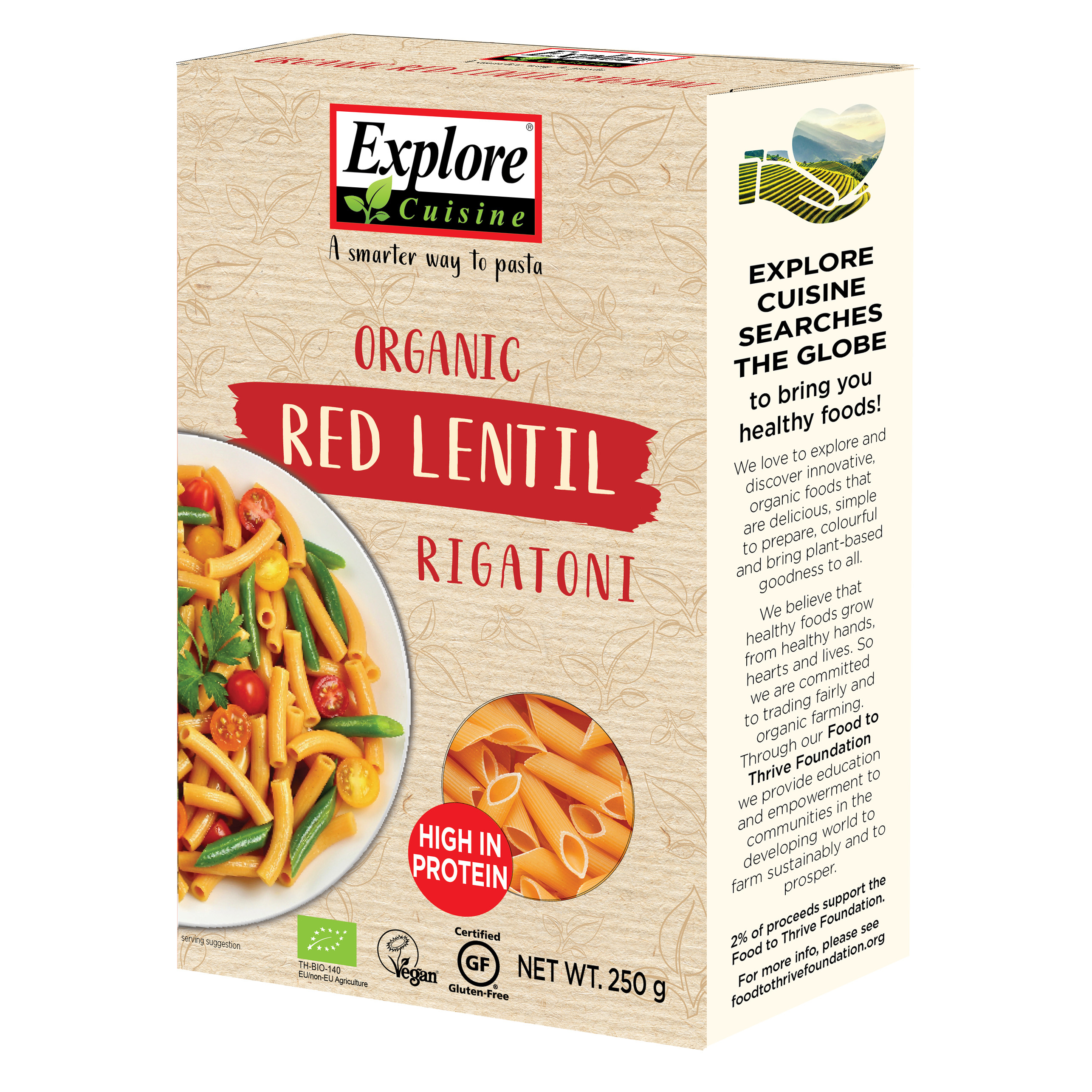 Nui Ống Đậu Lăng Đỏ Hữu Cơ Explore Cuisine (250g) - Explore Cuisine Red Lentil Organic