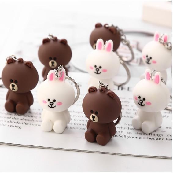 Móc khóa thỏ Cony/ gấu Brown đáng yêu - Móc chìa khóa đôi độc đáo Duashop