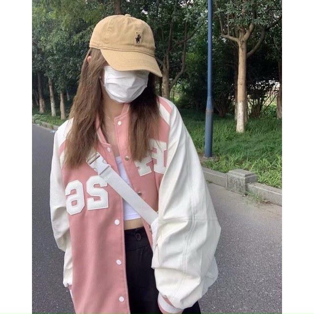 Áo Khoác Bomber Jackets Varsity IN Chữ  Chất Da Lộn Lót Dù Form Rộng Basic Nam Nữ Unisex Couple Ulzzang