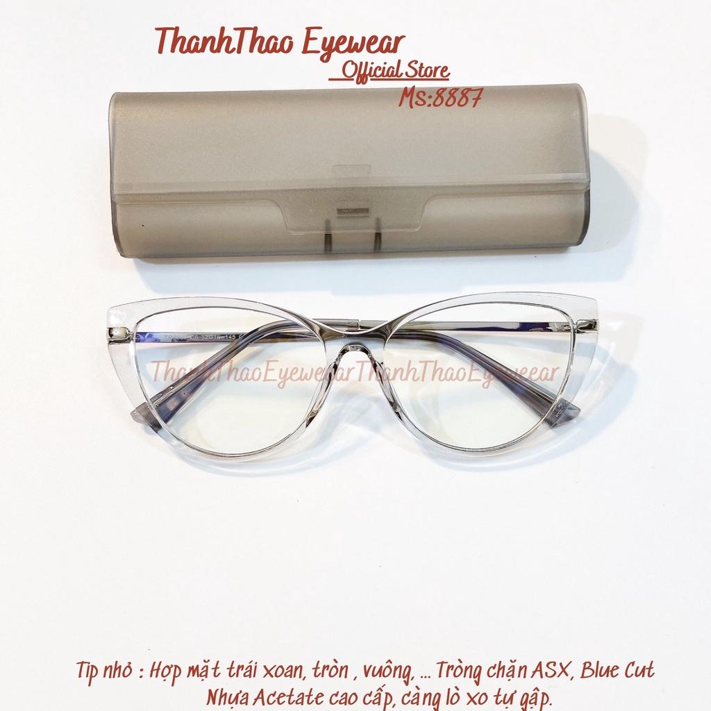 Kính Mắt Mèo Dáng Mảnh Nhiều Màu Nữ Gọng Kính Cận CCM8887 Thời Trang Siêu Hot 2021- ThanhThao Eyewear