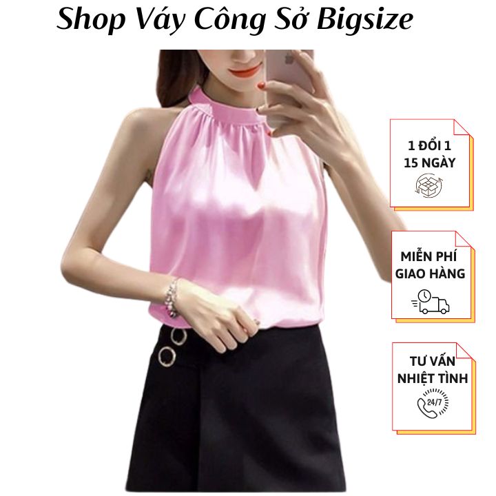 Áo 2 Dây Cổ Yếm Mặc Trong Vest, Blazer Chất Lụa Satin Mịn, Mát