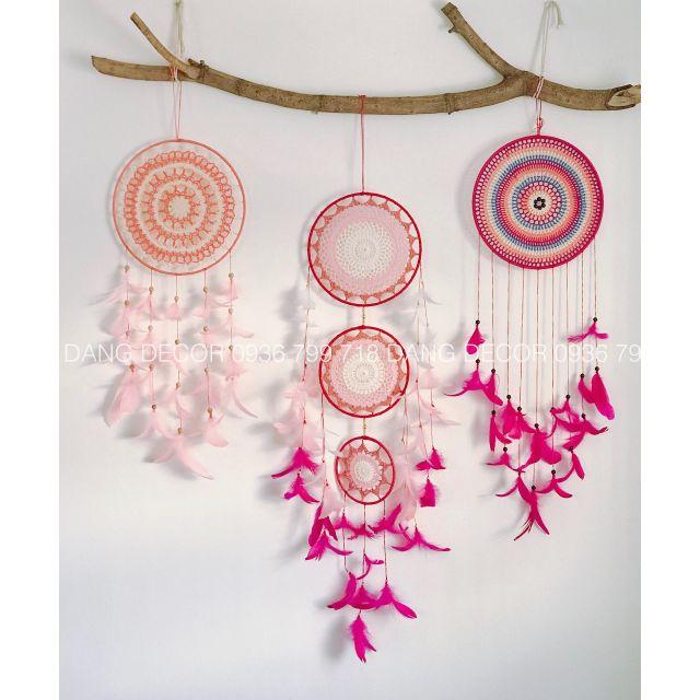 Bộ dreamcatcher màu hồng nhẹ nhàng có thể mua lẻ