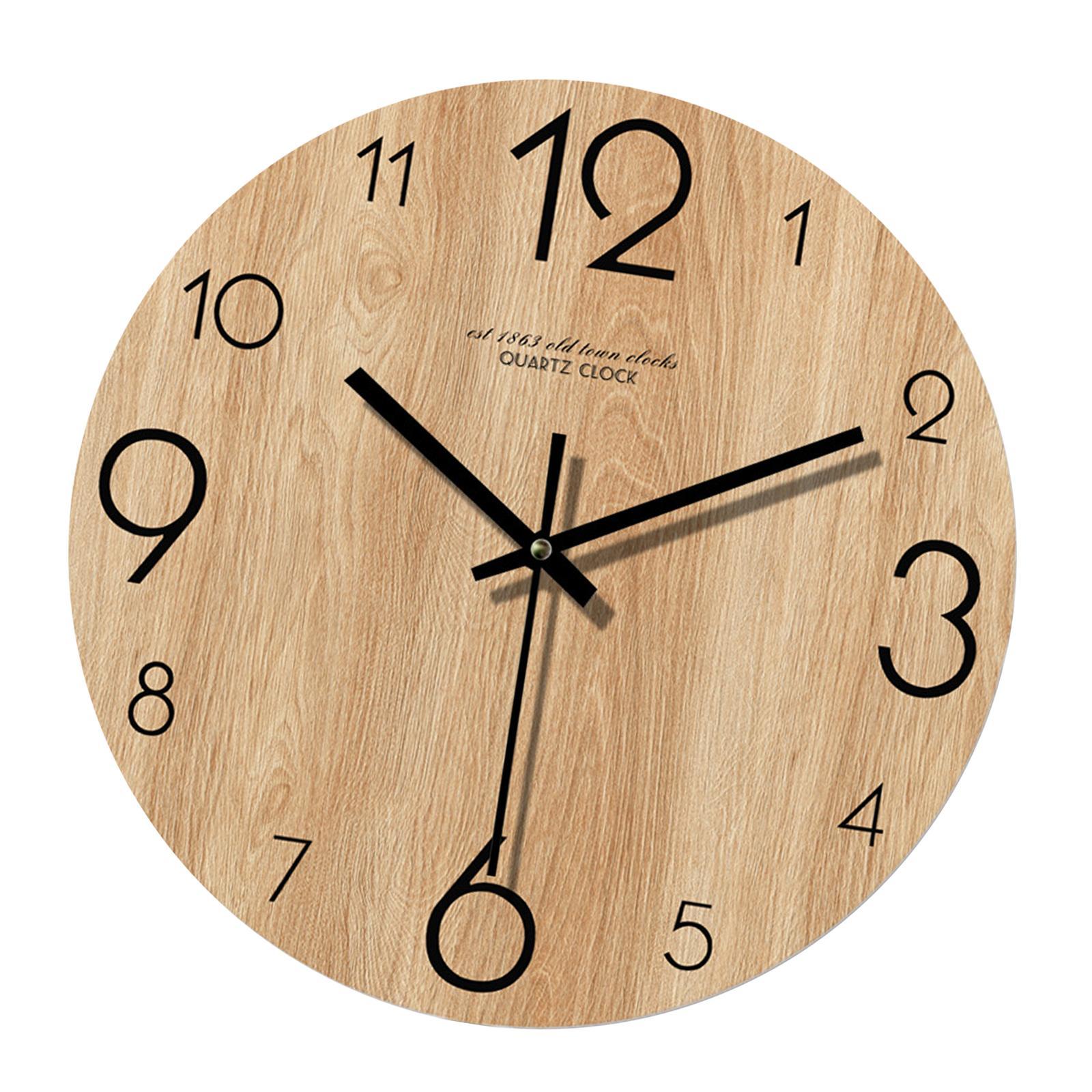 Wall Clock 12inch Fashion Non Ticking Clock for Bedroom Living Room Home