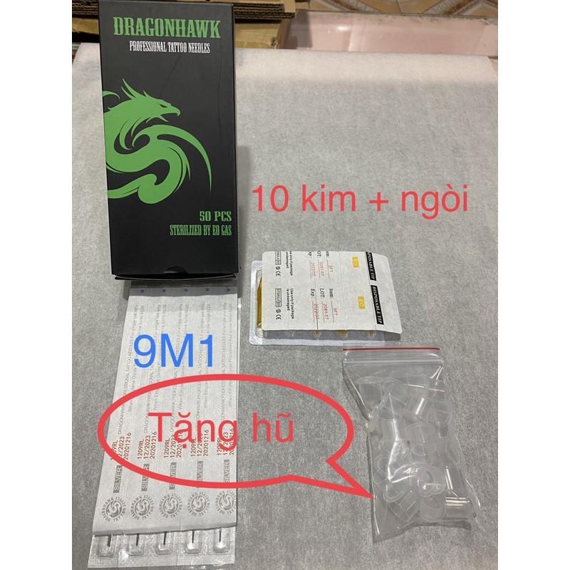 Kim xăm cao cấp 9M1 tráng bạc 10 kim và ngòi