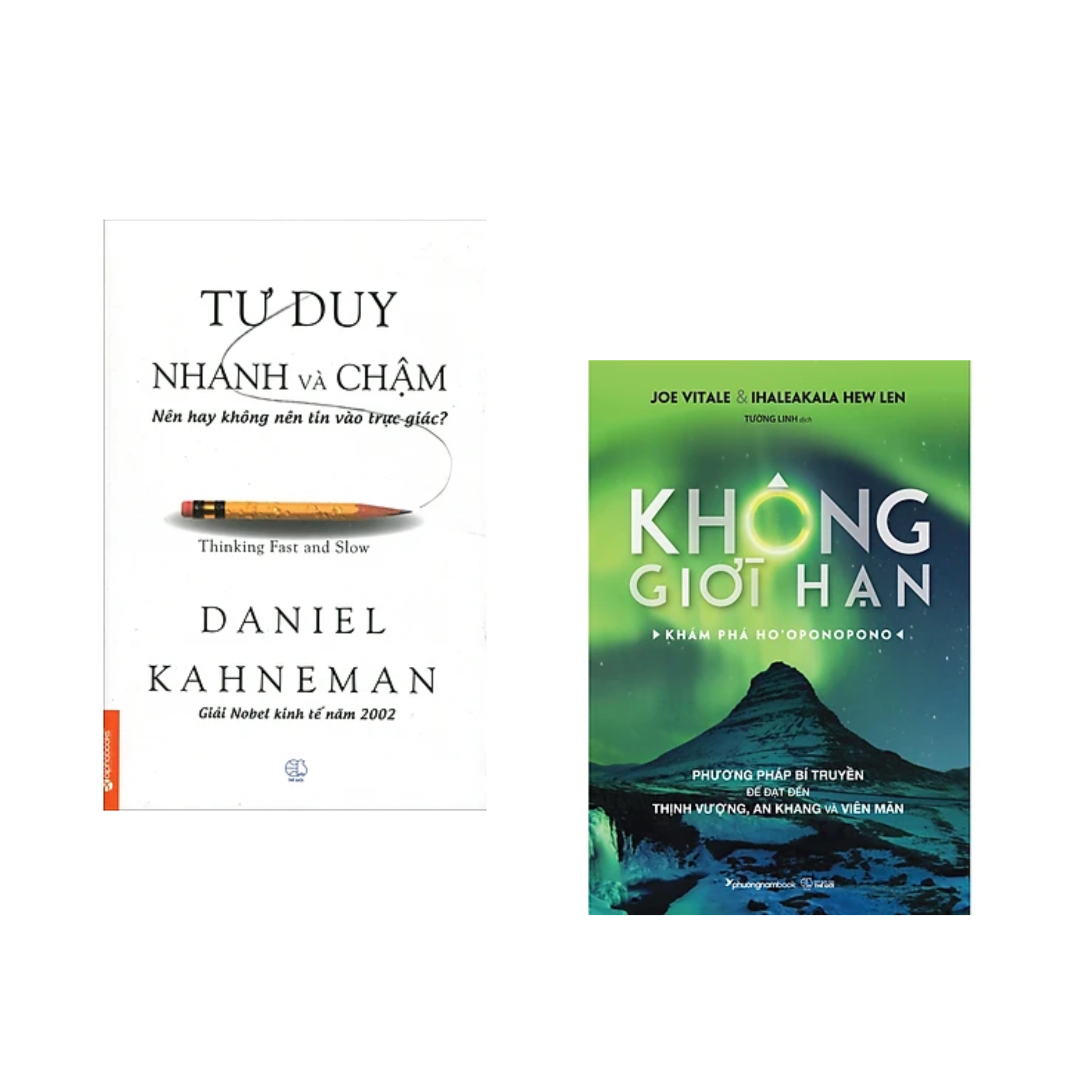 Combo sách Tư Duy Kĩ Năng Sống: Không Giới Hạn - Khám Phá HO'OPONOPONO+ Tư Duy Nhanh Và Chậm / Tặng Book mark