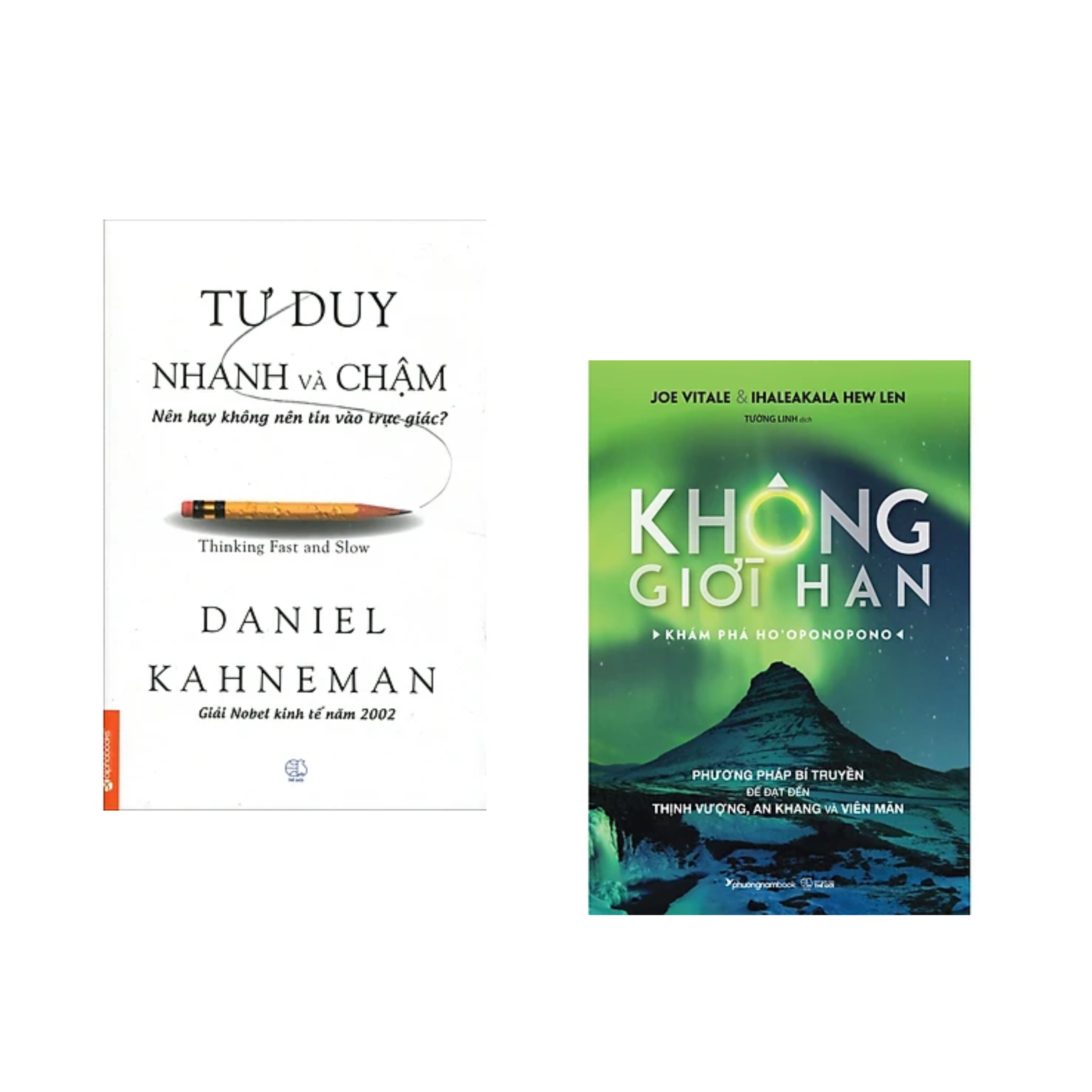 Combo sách Tư Duy Kĩ Năng Sống: Không Giới Hạn - Khám Phá HO'OPONOPONO+ Tư Duy Nhanh Và Chậm / Tặng Book mark 