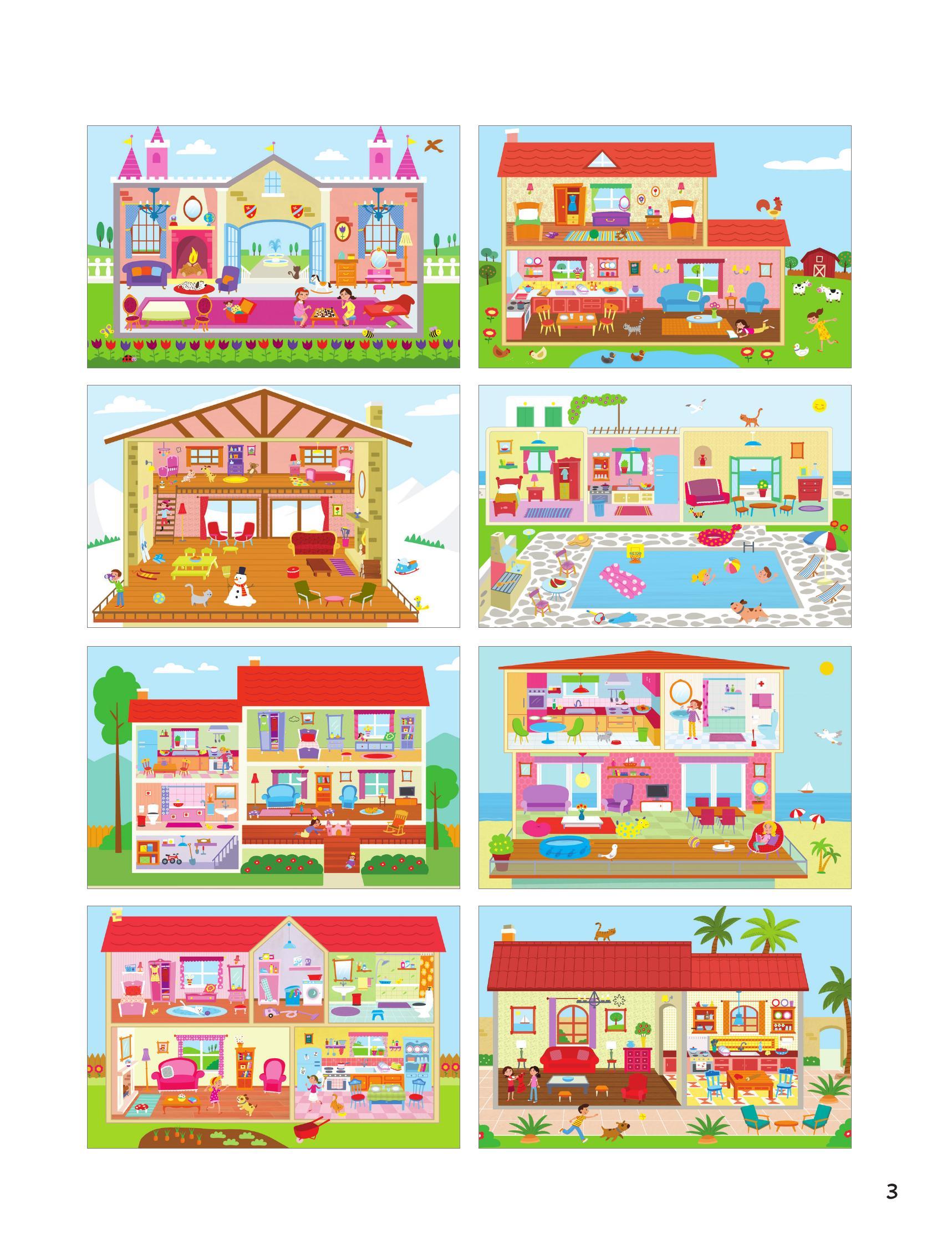 Sách - Trang Trí Ngôi Nhà - Với Gần 600 Miếng Dán Và Khuôn Hình Sáng Tạo - Bìa Cứng