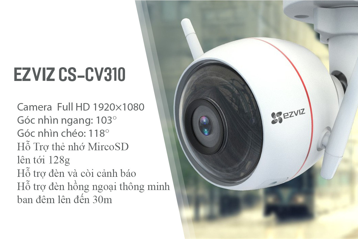 Camera IP Wifi Ngoài Trời Ezviz CS-CV310 1080P Tặng Kèm Thẻ Nhớ 32GB - Hàng Chính Hãng