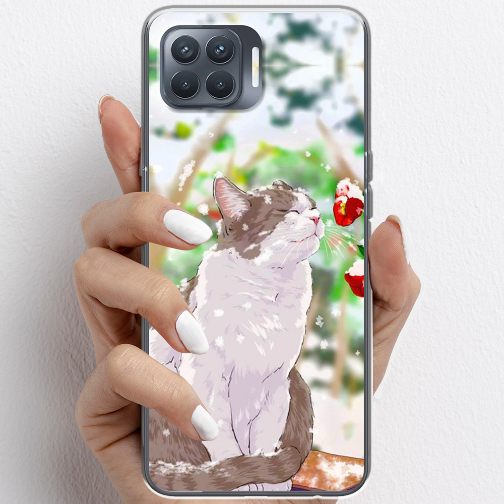 Ốp lưng cho Oppo A53, Oppo A93 nhựa TPU mẫu Mèo trắng