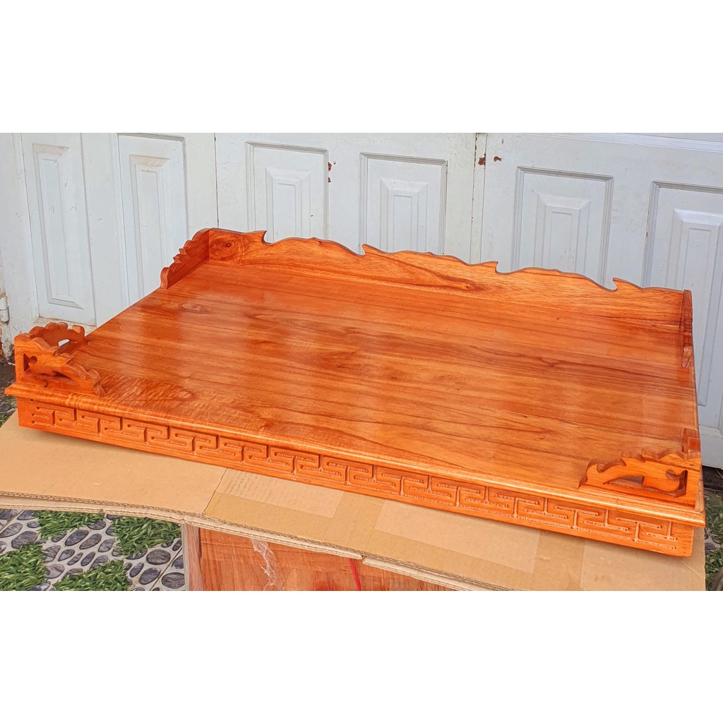 Bàn thờ treo tường gỗ xoan khắc viền màu nâu đỏ ( kèm cặp ke Gỗ ) - nhiều kích cỡ