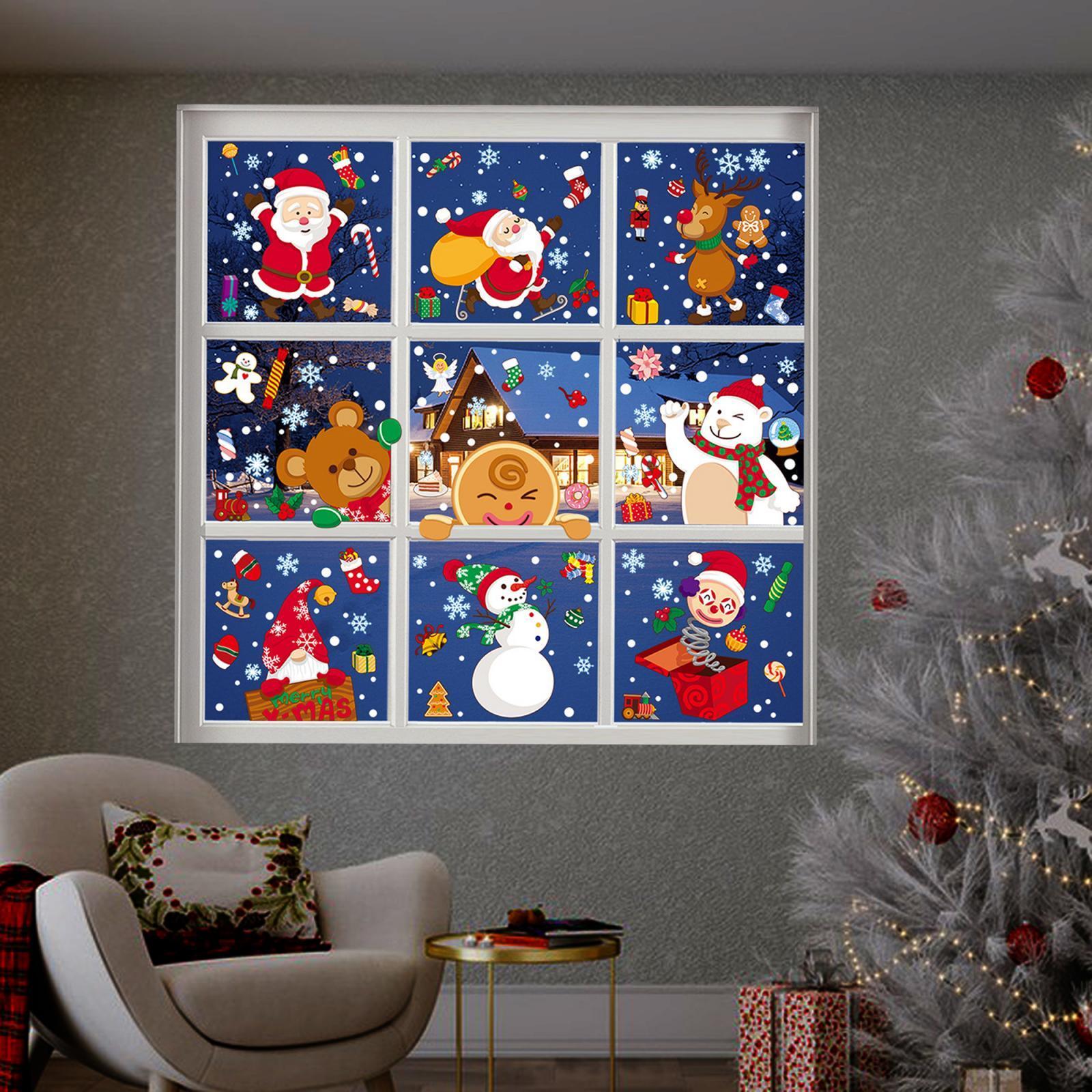 Christmas Window Stickers Snowman Xmas Window Clings for ...