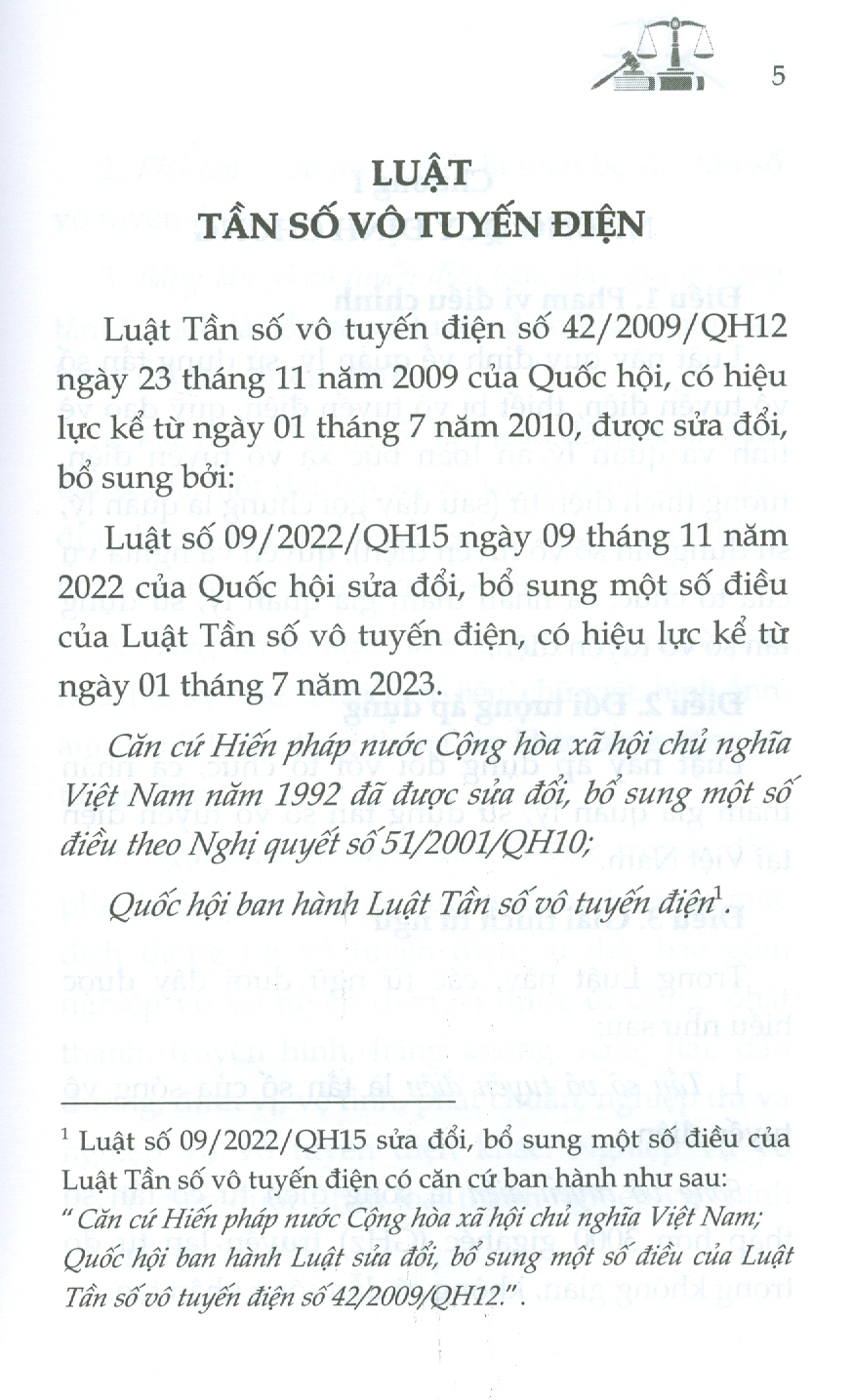 Luật Tần Số Vô Tuyến Điện Sửa Đổi, Bổ Sung Năm 2022