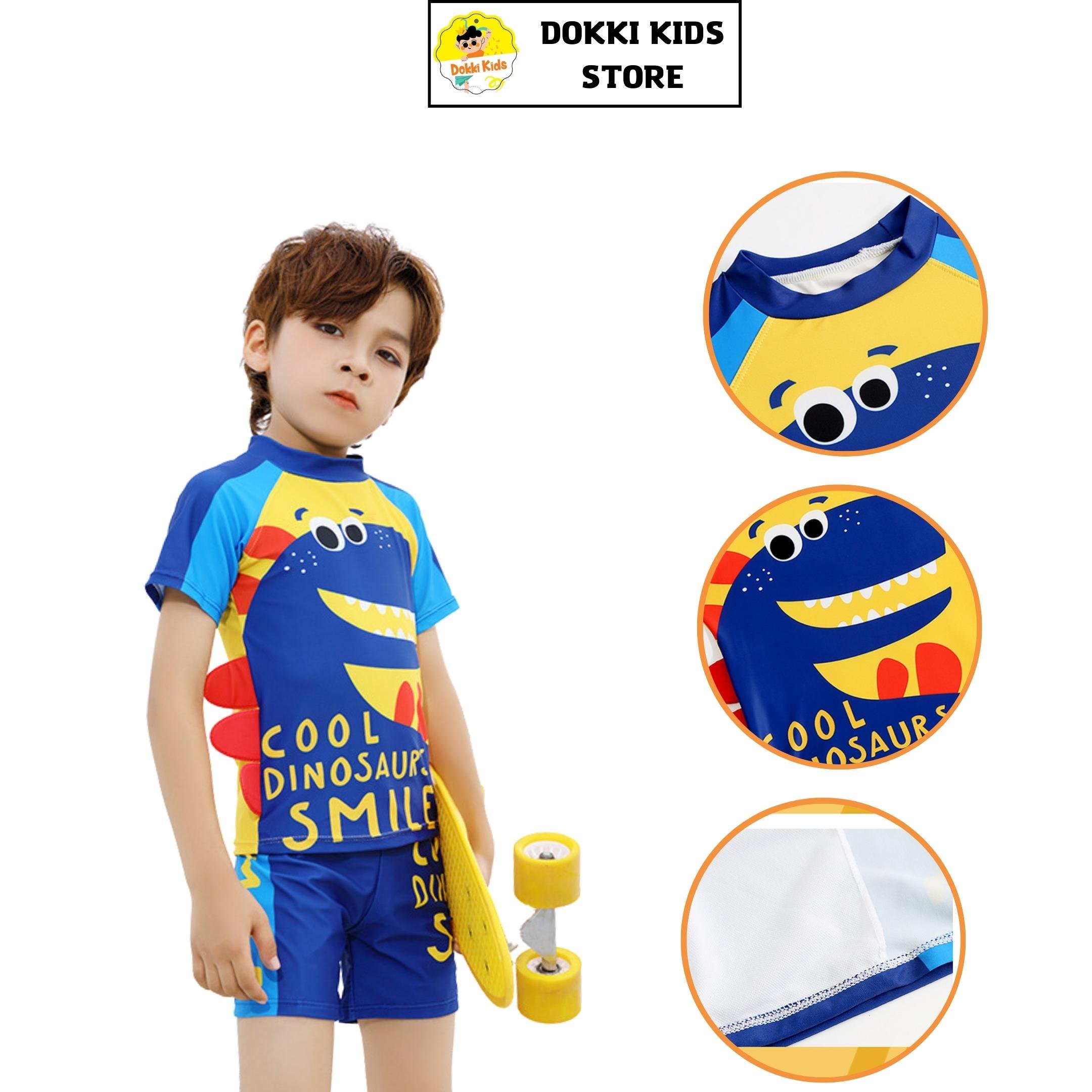 Quần áo bơi trẻ em Dokki Kids in hình khủng long dễ thương dành cho bé trai