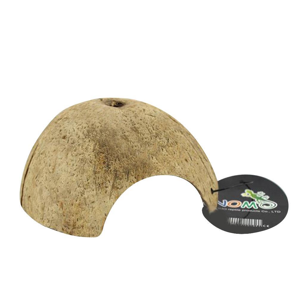 Reptile Terrarium Vivarium Ornament Decor Snake Hide Cave CoconutHusk