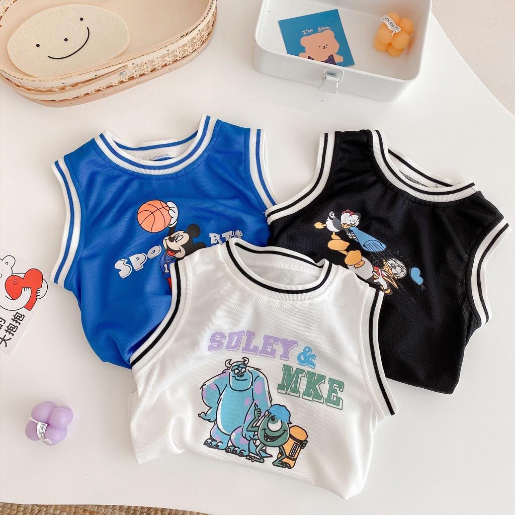 Bộ ba lỗ bé trai, Bộ sát nách cho bé chất cotton thông hơi cho bé Từ 7- 27kg - ROSY KIDS