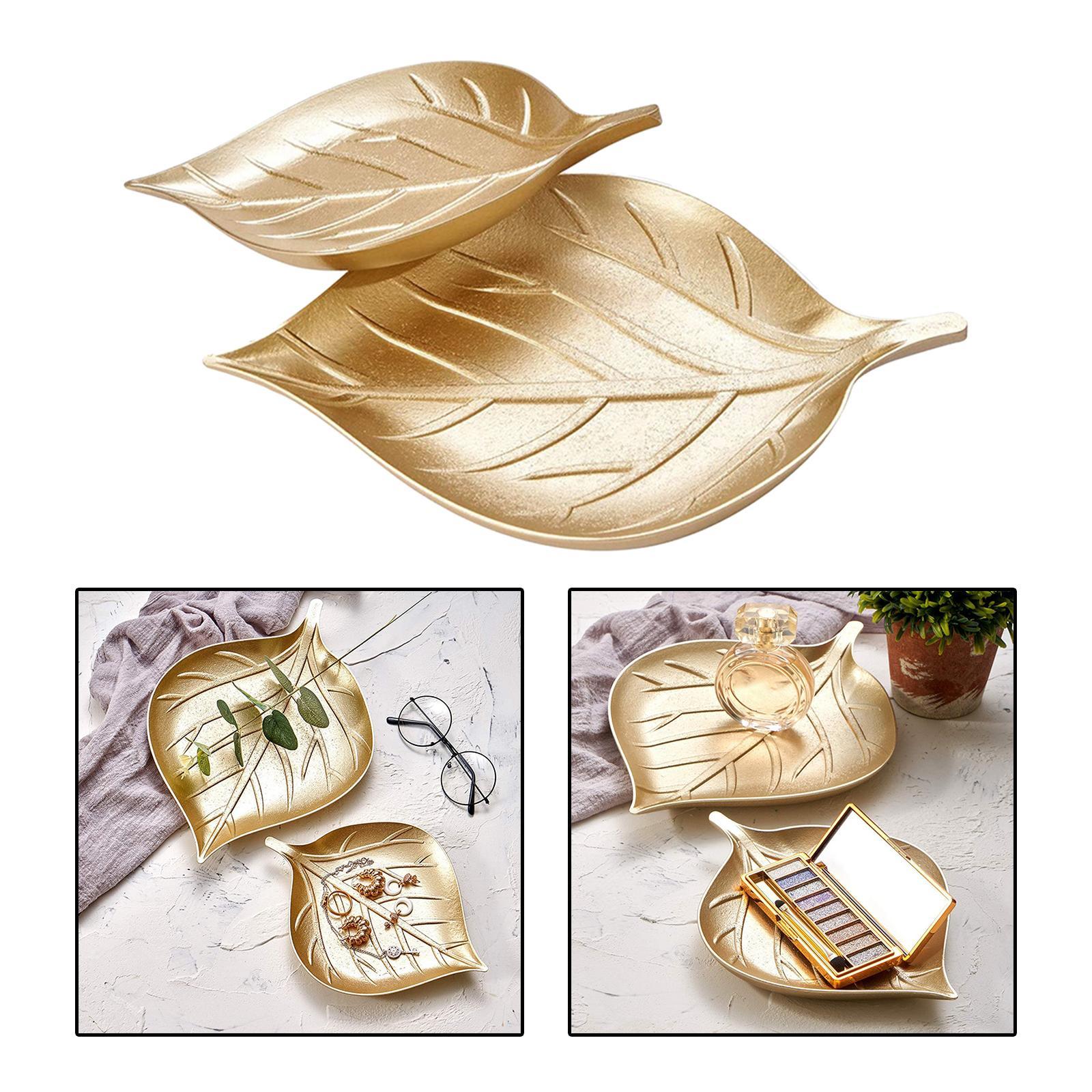 Gold Storage Tray Small Items Decorative for Living Room Cosmetic Countertop