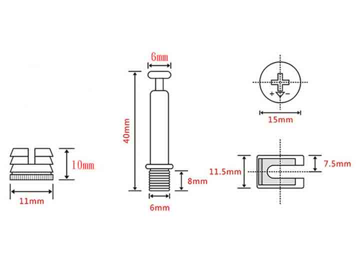 Bộ 50 chốt liên kết ốc cam