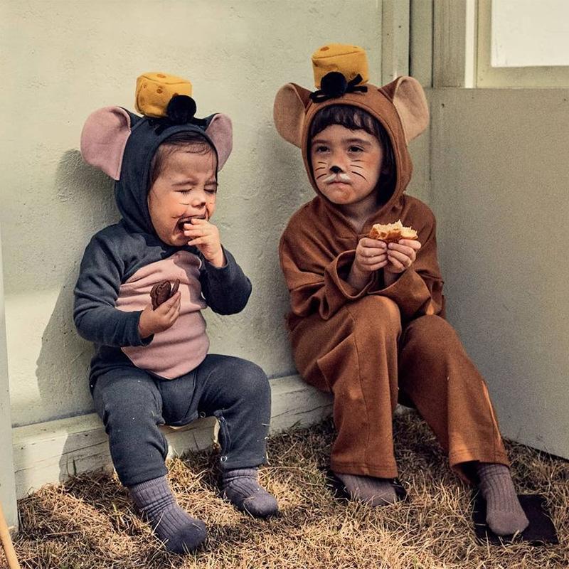 Miếng Dán Cường Lực Romper Áo Liền Quần Hình Hoạt Hình Cho Bé Bé Trai Bé Gái Có Mũ Áo Liền Quần Trang Phục Mùa Thu Đông Cotton Jumpsuit