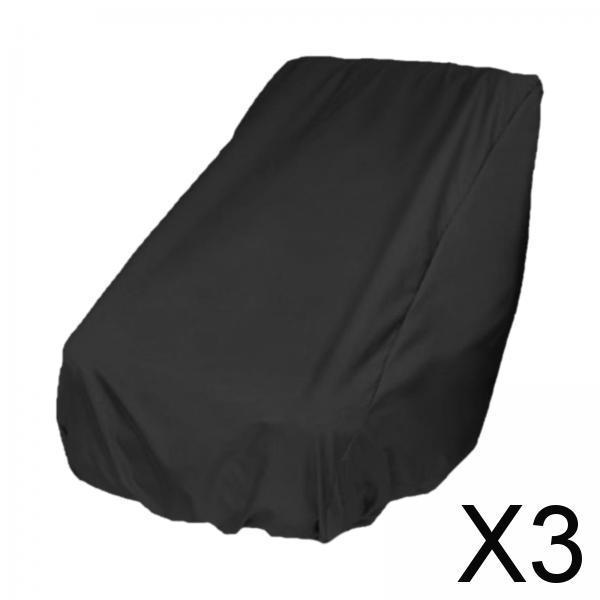 3x Boat Seat Cover Outdoor Yacht Waterproof Elastic Hem Protection Black