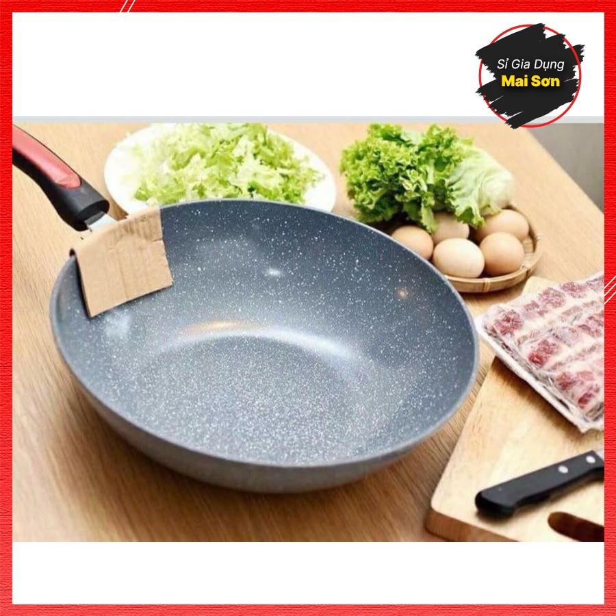 Chảo Đá Chống Dính Cao Cấp Sâu Lòng Hàn Quốc Chảo Vân Đá Bếp Từ Trán Men Đá Ceramic Siêu Bền Kích Thước 32 Cm Tiện Lợi