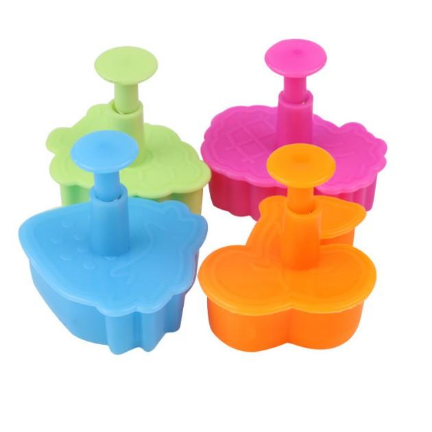 Bộ 4 khuôn làm bánh quy 3D hình quả