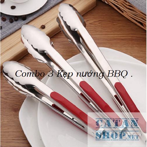 ️️Combo 3 kẹp nướng BBQ có khóa gài, kẹp nướng thịt, gắp bánh siêu tiện dụng GD144-KepBBQGai-3