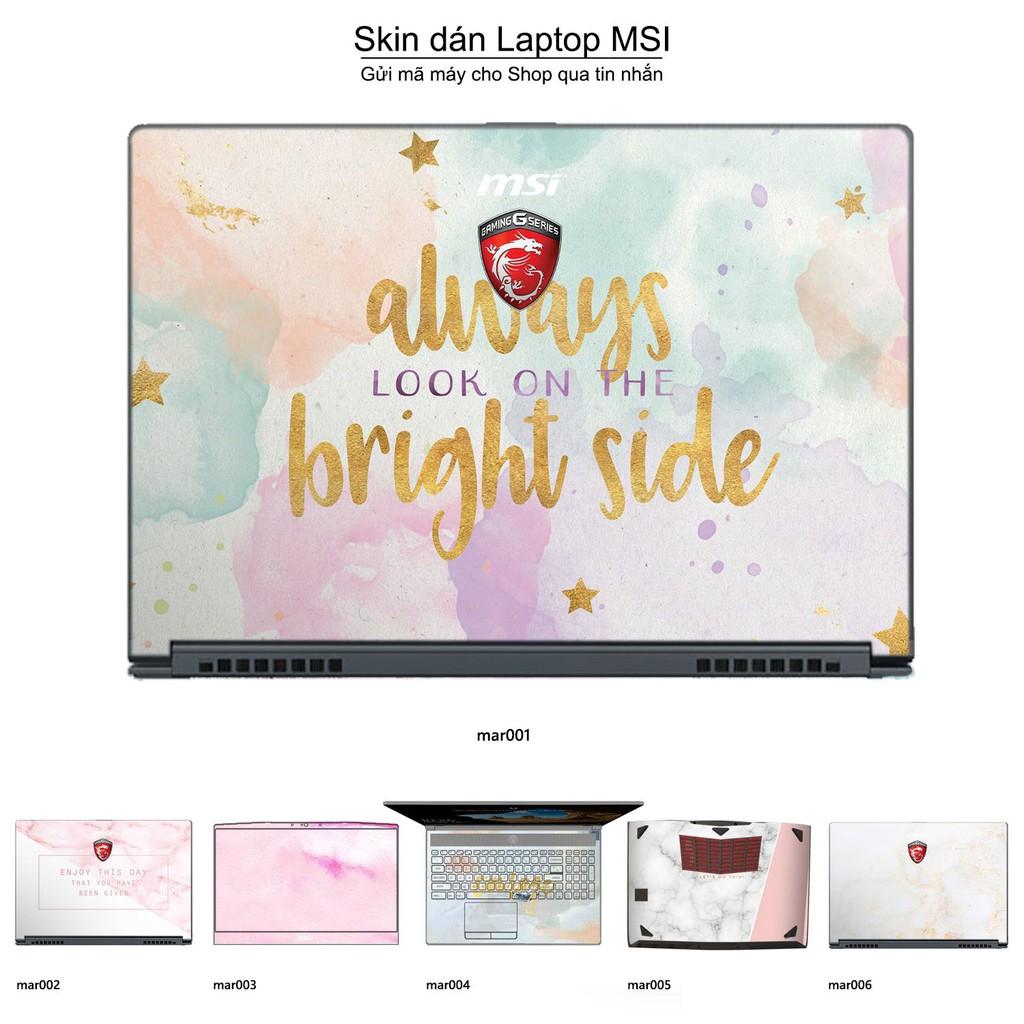 Skin dán Laptop dành cho MSI in hình vân Marble