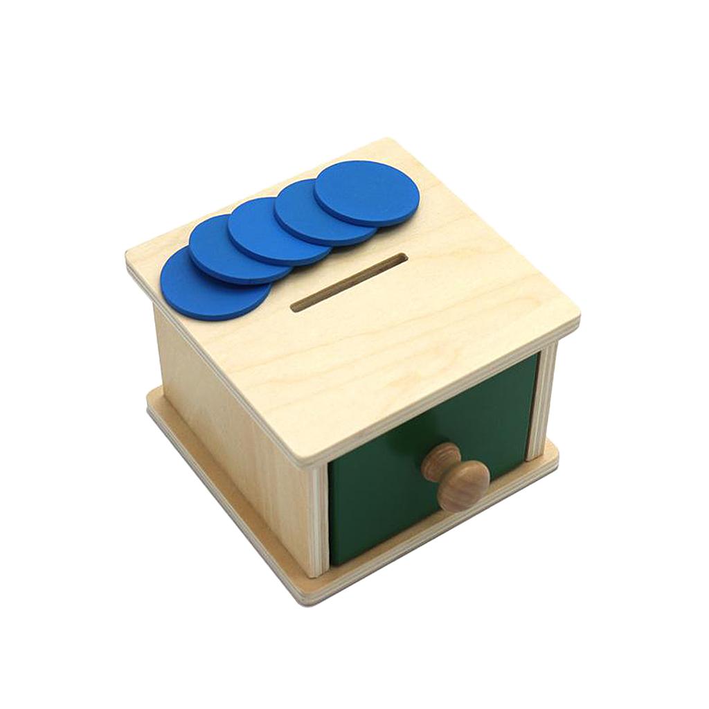 Coin Box Montessori Preschool Learning Educational Toy Creative Wooden Kids