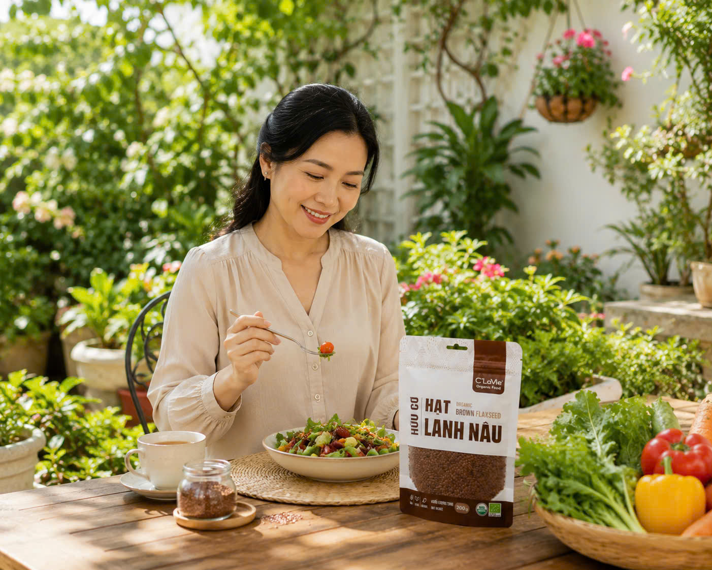 Hạt Lanh Nâu Hữu Cơ C'Lavie 200g - Giàu Chất Xơ, Omega 3, Hỗ Trợ Tiêu Hóa, Ăn Kiêng Healthy
