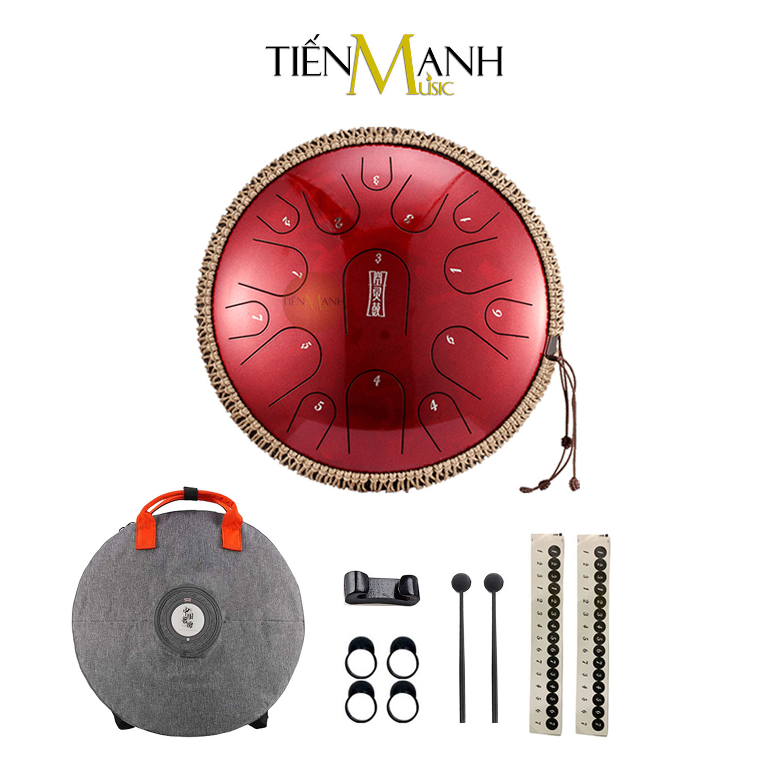 Trống Tank Hluru 15 Tone TBP15 Cao Cấp (Tone C &amp; D Tùy Chọn - Steel Tongue Drum Lưỡi Thép Không Linh) Hàng Chính Hãng - Kèm Móng Gẩy DreamMaker