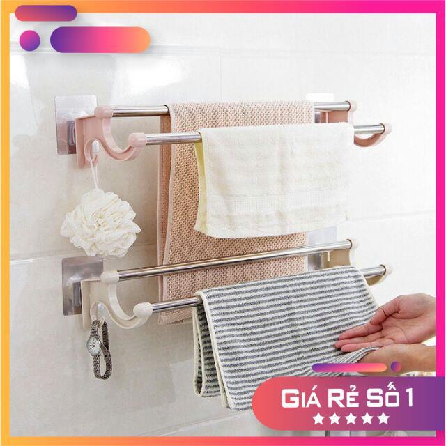 Giá treo khăn mặt đôi hít chân không ngắn nắp cho không gian nhà bếp và phòng tắm.