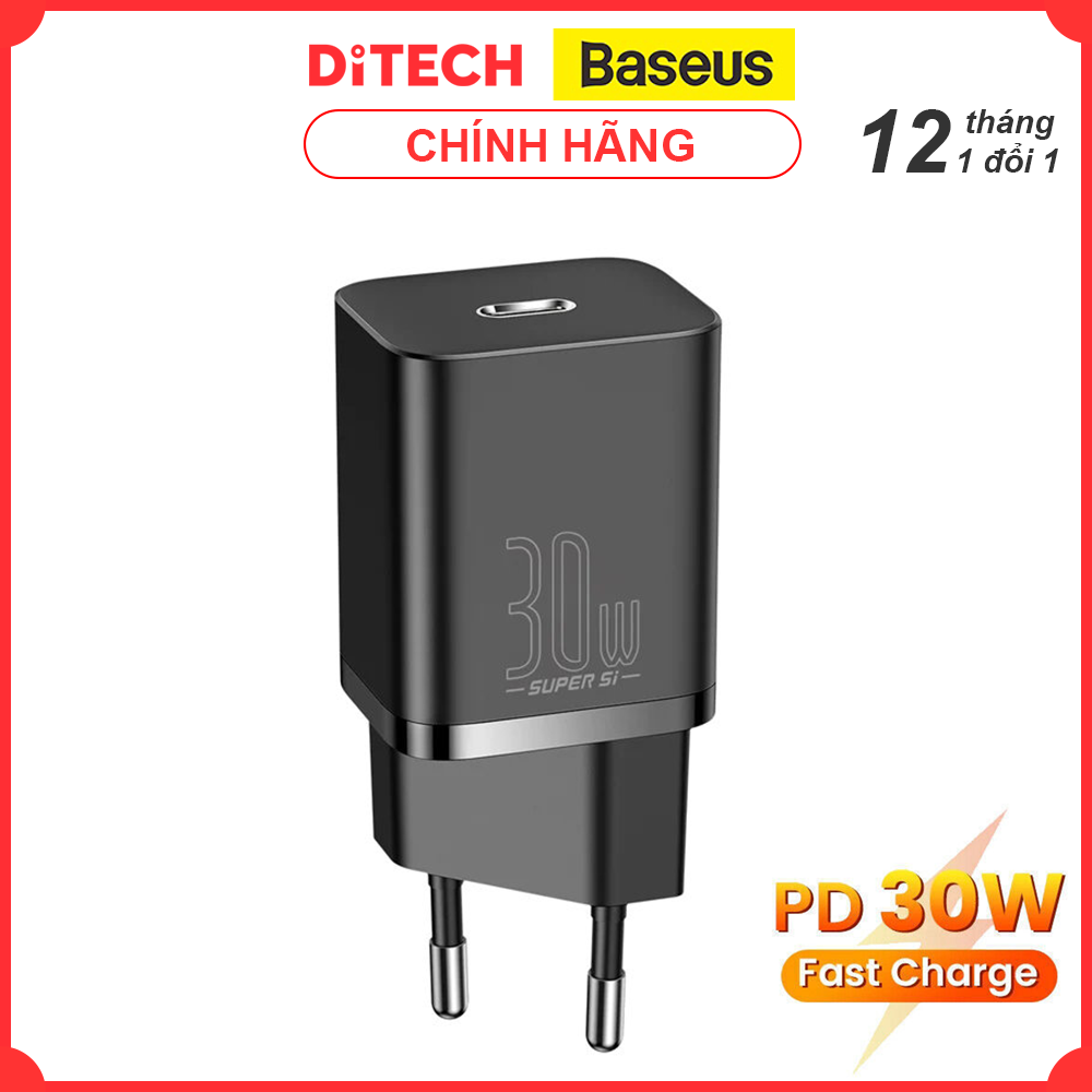 Hình ảnh Củ Sạc Nhanh Baseus Super Si IC 30W EU - Hàng Chính Hãng