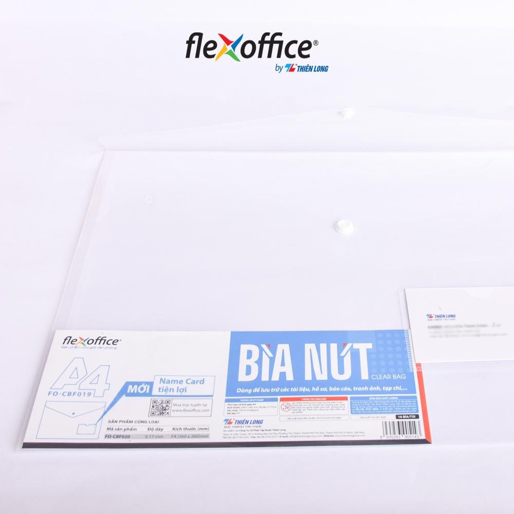 Bìa nút Name Card Clear Bag Thiên Long Flexoffice- A4/F4